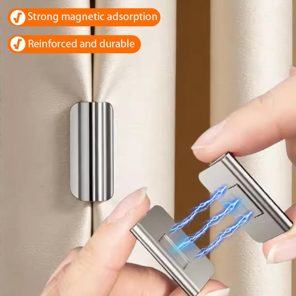 Strong Magnetic Curtain Tiebacks, No-Drill Blackout Clips – Keep Drapes Closed & Reduce Glare