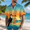 Herren Beachwear 3D-Druck Hemd Knopfleiste Hemd Freizeithemd Sommerhemd Kurzarm Tägliche Urlaubsbekleidung