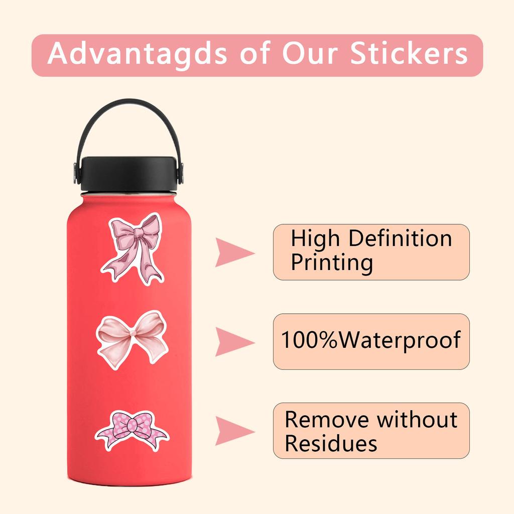 55 New Coquette Bows Graffiti Stickers Suitcase Mobile Phone Kawaii Stickers