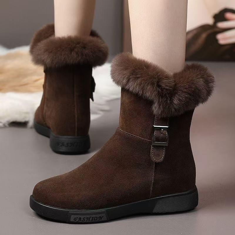 Women's Lightweight Comfortable Cold Warm Padded Snow Boots Non-slip Wear Outdoor Leisure Sports Furry Mouth Cotton Boots