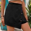 YYFS Women's Fashion Casual Solid Color Print High Waist Sport Shorts