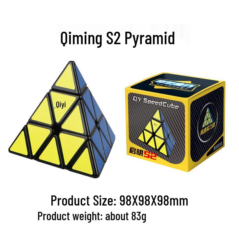 Qiyi 3x3 Magic Cube and Pyramid Maple Leaf Shape Rotation Toy Set for Children's Early Education