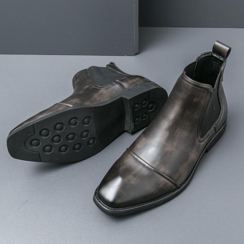 

Мода 2024 года, новые оригинальные ботинки челси ручной работы, высококачественные деловые ботильоны, роскошные ботинки без застежек, мужская зимняя мода для вечеринок 39 чёрный