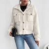 Women's Autumn Stand-Collar Plush Jacket Short Casual Coat