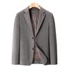 Men's Wool Suit with Goose Down Liner - Fashionable Autumn/Winter Double-Sided Casual Overcoat for Young and Middle-Aged.