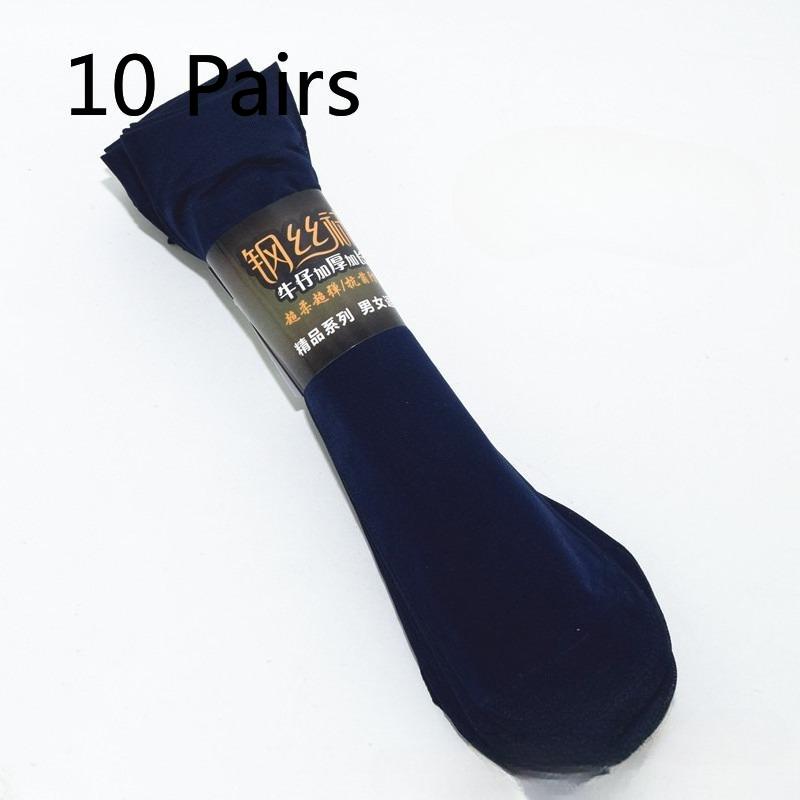 10 Pairs of Men's Thick and Long Reinforced Nylon Stockings, Thin Style, Breathable, Suitable for Spring, Summer and Autumn, Plus Stockings