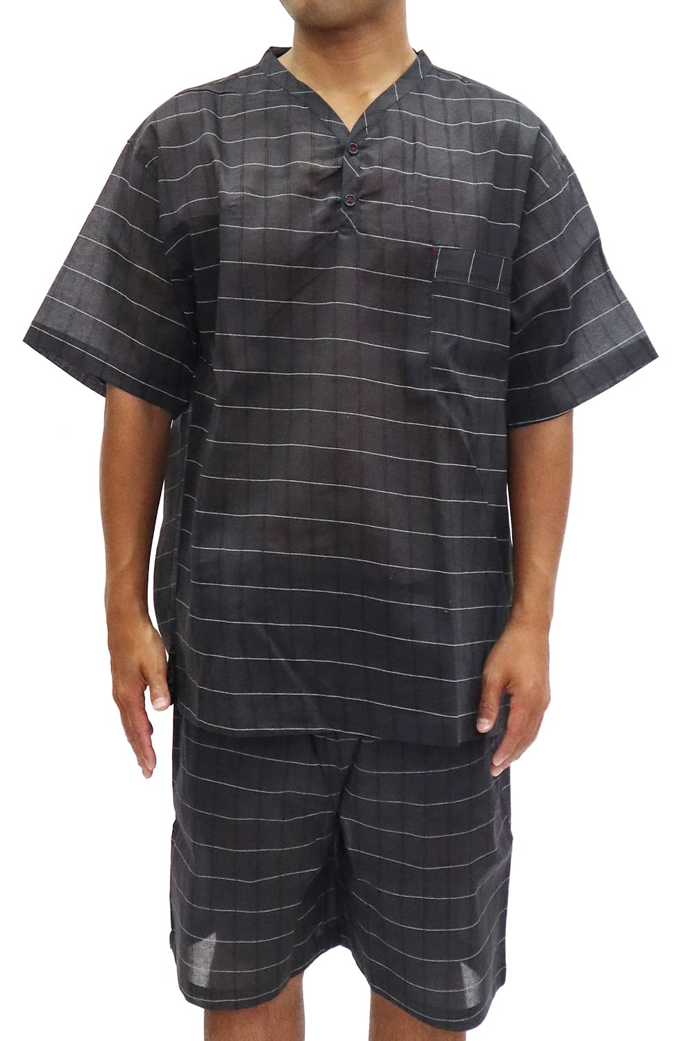 

Джинбэй с вырезом хенли, пижама для дома из чистого хлопка, хлопок, узор B, размер L [КОЛЛЕКЦИЯ KOMESICHI] [KOMESICHI] 100%