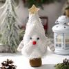Christmas Gnome Decoration Fluffy Christmas Tree Doll with Glitter Star Topper Plush Elf Table Centerpiece for Hotel Mall Window Holiday Decor