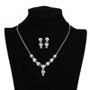 European American Fashion Rhinestone Earrings & Necklace Bridal Set