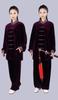 Abbigliamento di alta gamma coreano in velluto per la pratica del Tai Chi da donna con colletto a nuvola propiziatoria - Uniforme per arti marziali per performance autunnali/invernali