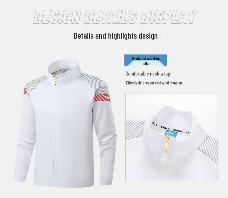 Chinese Team Sportswear: Taekwondo and Wushu Coach Training Uniform for Class, Sports Meetings, or Award Ceremonies