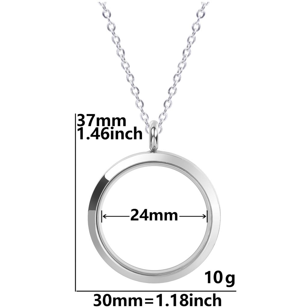 1Pc Stainless Steel Openable Glass Medaillon Coin Holder Collar Jewelry Round Reliquary Photo Floating Locket Pendant Necklaces