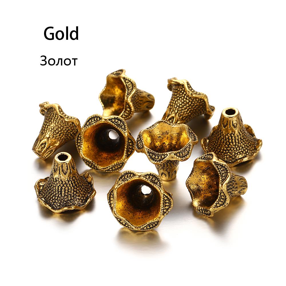 

2Pcs Alloy Hollow Flower Beads Caps Various Shapes End Caps Connectors For DIY Earring Jewelry Making Accessroies Supplies 2Pcs