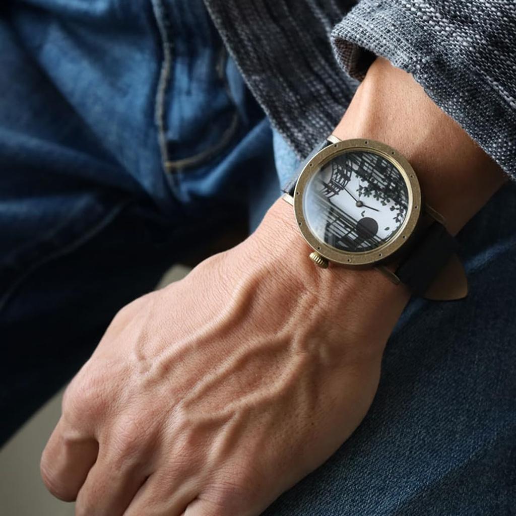 DEDEGUMO Handmade Watch for Men and Kyoto Handmade Watch Vegan Leather Quartz Movement "Drunken Scenery" Women, Q41-11, Brand, Strap,