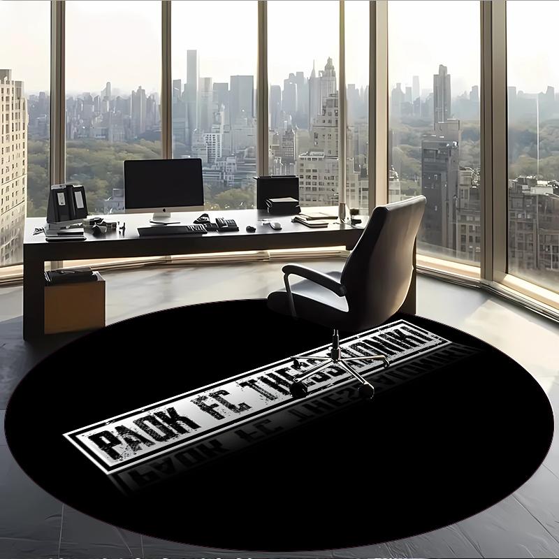 Paok (28) Round Office Rug Decorative Floor Rug for Office Bedroom Living Room and Home Space