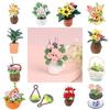 Different Styles 1:12 Dollhouse Miniature Flowers Mini Potted Plant Flower Pot DollHouse Decor Bonsai Model Garden Home Ornament