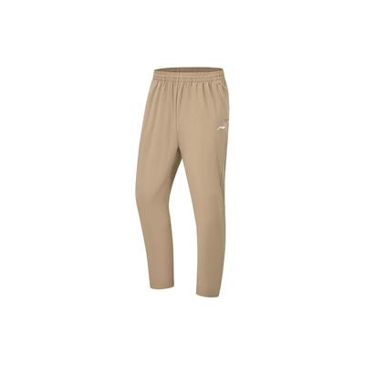 Li Ning Solid Color Elastic Ice Silk Knitted Sports Pants Men Bottoms Light-Chestnut-Brown AKYT065-3