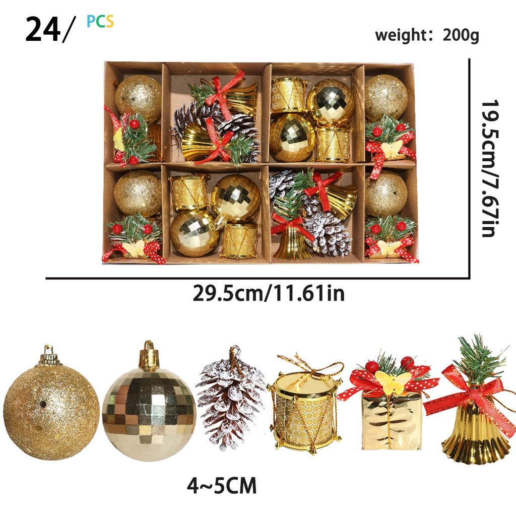 Christmas Tree Decorations Pendant Hanging Multicolor Electroplating Xmas Ornament Ball Merry Christmas Ball Set Party Supplies