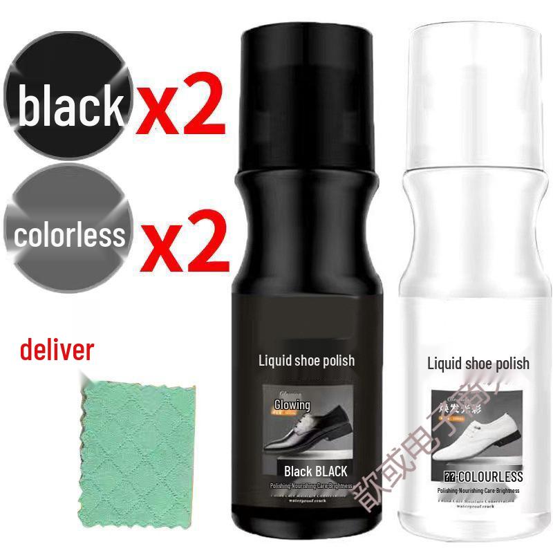 Colorless Transparent Leather Shoe Maintenance Polish with Integrated Brush