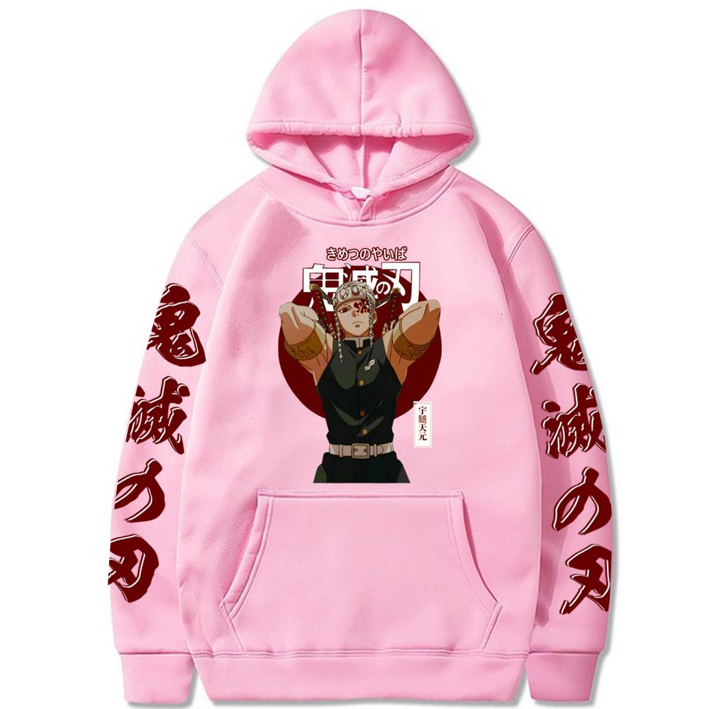 Demon Slayer Japan Anime Uzui Tengen Hoodies Loose Casual Streetwear Kimetsu No Yaiba Aesthetic Graphics Winter Warm Sweatshrits