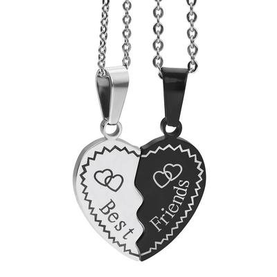 Splicable Heart Best Friends Necklace - Stainless Steel Friendship Jewelry