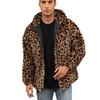 Winter Men's Hooded Leopard Print Faux Fur Warm Oversized Jacket