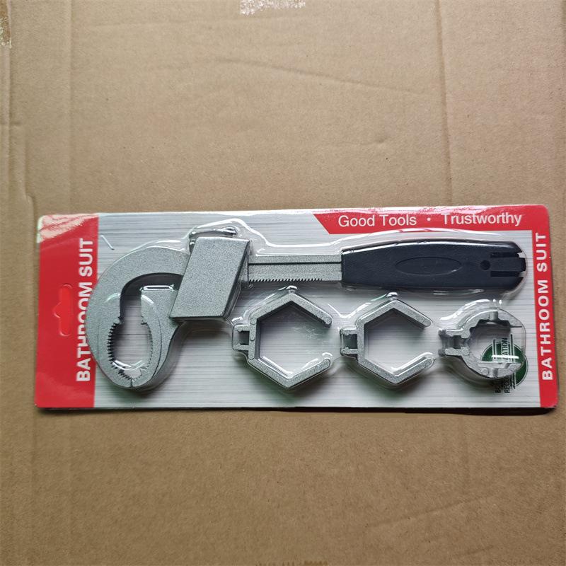 Bicycle Wrench Universal Double-ended Multifunctional Bath Wrench Aluminium Alloy Open End Spanner Bathroom Repair Hand Tool чёрный