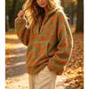 2026 Fleece Floral Kapuzenloses Sweatshirt Damen Dick Warm Langarm Lässig Streetwear Oberteil