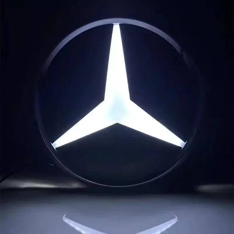 Car Front Grill Logo Light 3D LED Badge For Mercedes Benz W447 V-class VITO Emblem Luminous Decorative Light