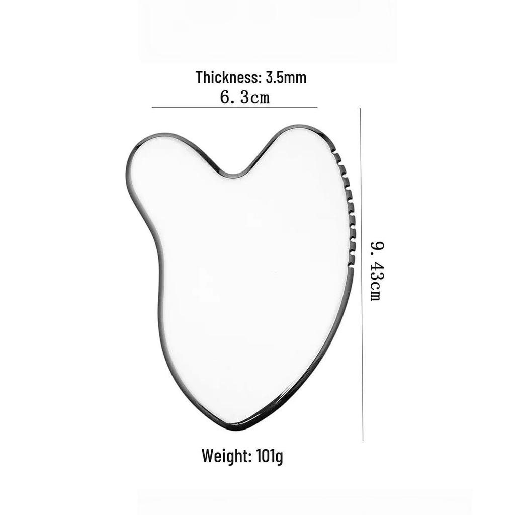 Heart-Shaped Stainless Steel Gua Sha Board for Facial Firming and Lifting Massage – Large Size, Multifunctional Fascia Tool.