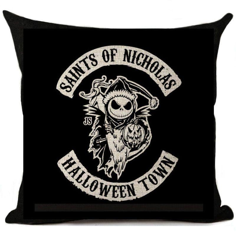 Nightmare Before Christmas Baumwolle Leinen Wurfkissenbezug Sofakissenbezug Heimdeko