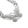 Thick Cuban Link Chain Big Butterfly Necklace For Women Rhinestone Choker Girls Jewelry