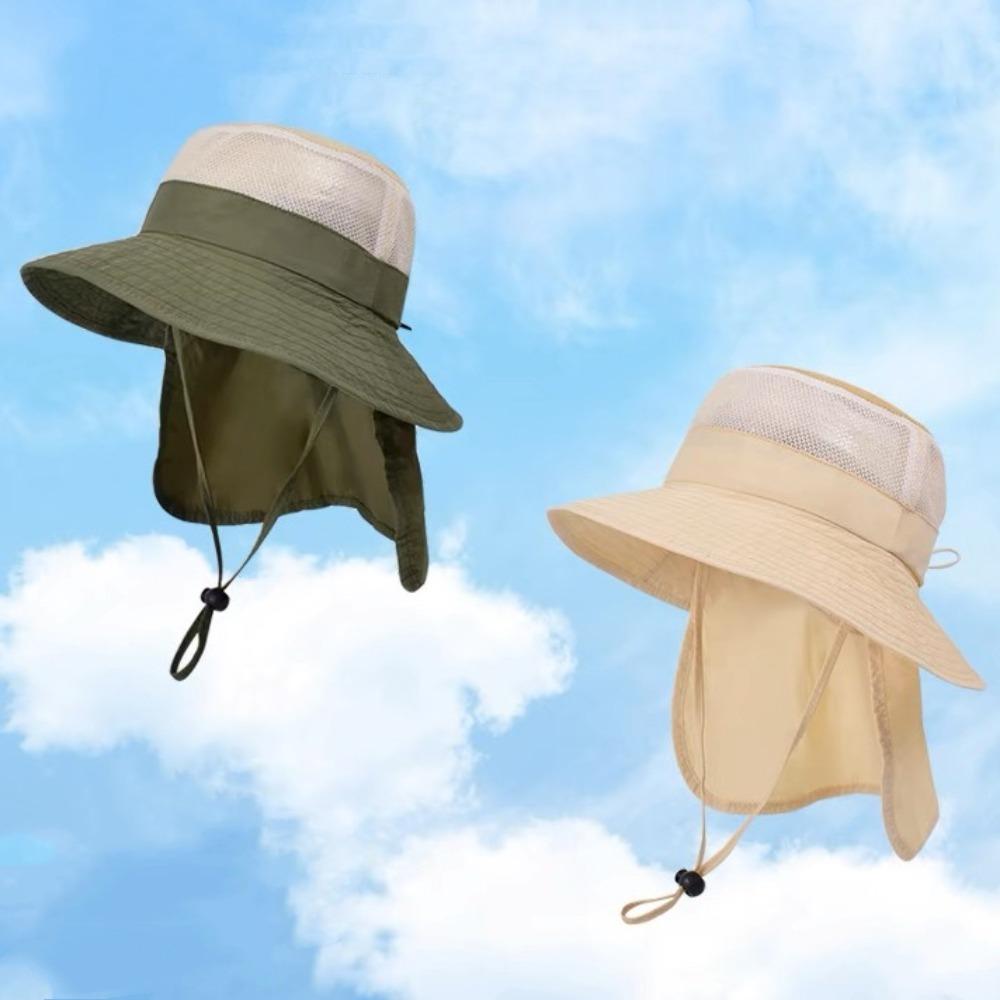 Breathable Kids Shawl Sun Hat Cotton Children Fishman Hat Cute Baby Sun Protection Hat  Girls