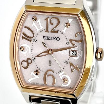 Polished Seiko Lukia Excellent Pink Silver Gold S2336 [Working Condition] Ladies' Watch, Radio-Controlled Solar, Condition, Dial,