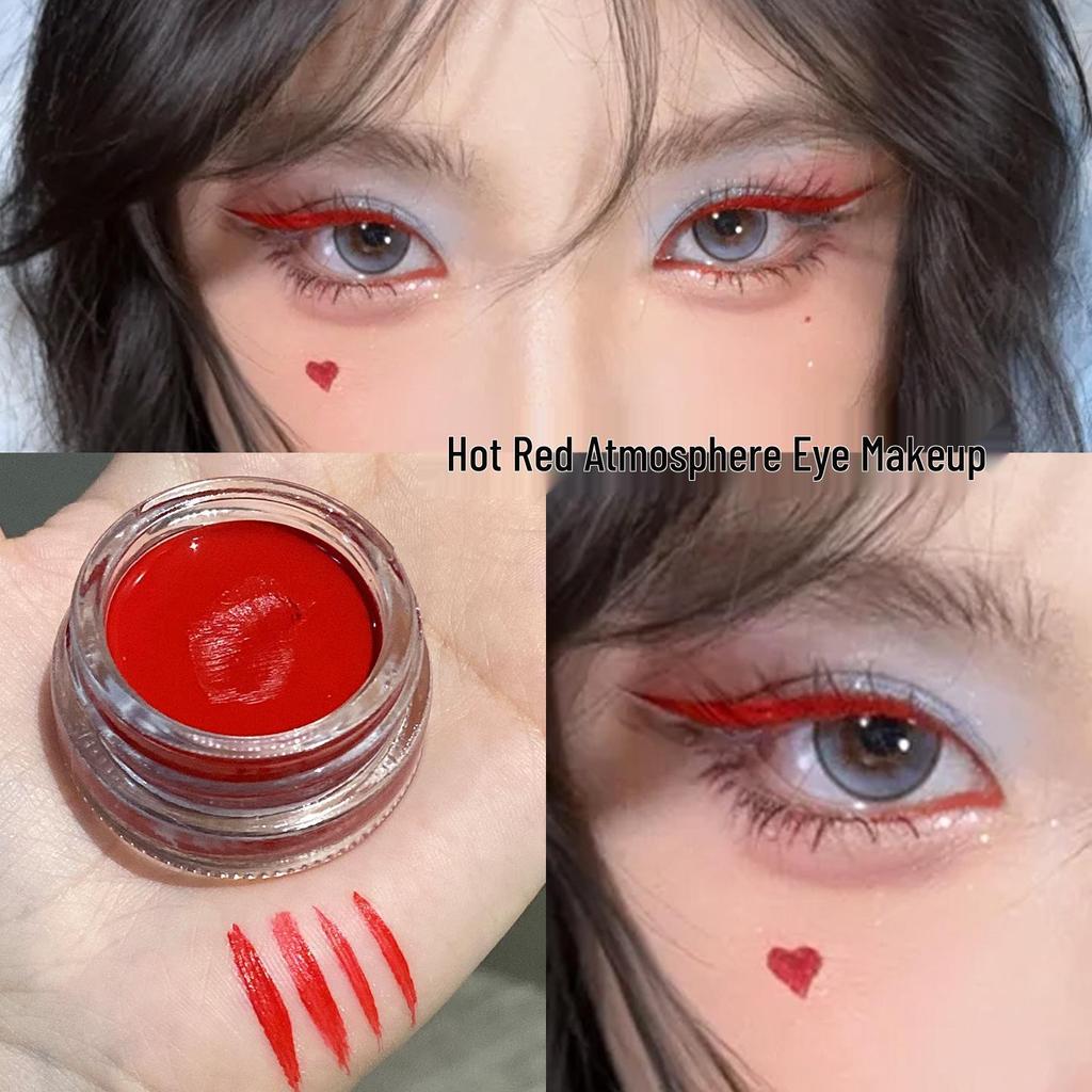 Rui Li Rui La Hot Red Eyeliner Cream - Smooth, Easy-to-Apply, Waterproof, and Smudge-Proof Eye Makeup.
