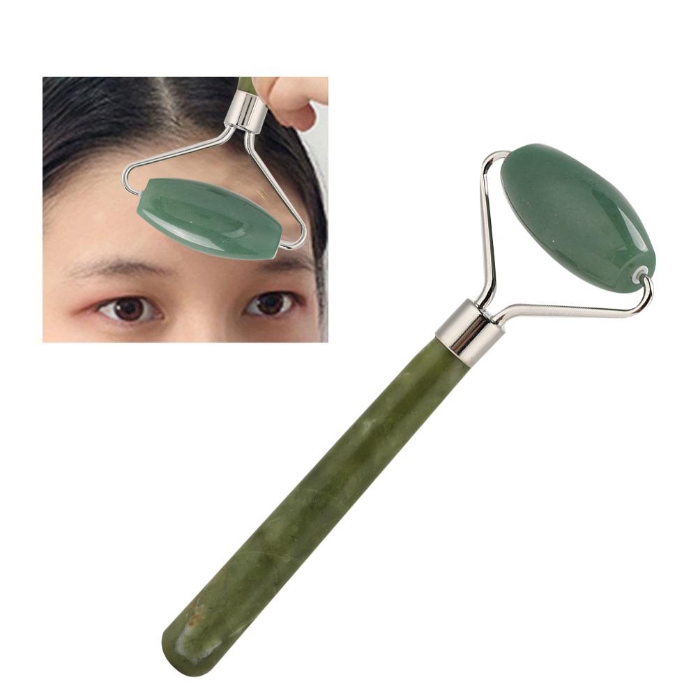 Jadestone Roller Face Massager Skin Tightening Lifting AntiWrinkle Facial Massage Instrument(Pink QuartzJadestone Single Head )