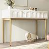 Metal Legs Dressing Table with Drawers Large Capacity Ergonomic Handle Easy To Assemble Home Makeup Vanity Table Bedroom Furniture