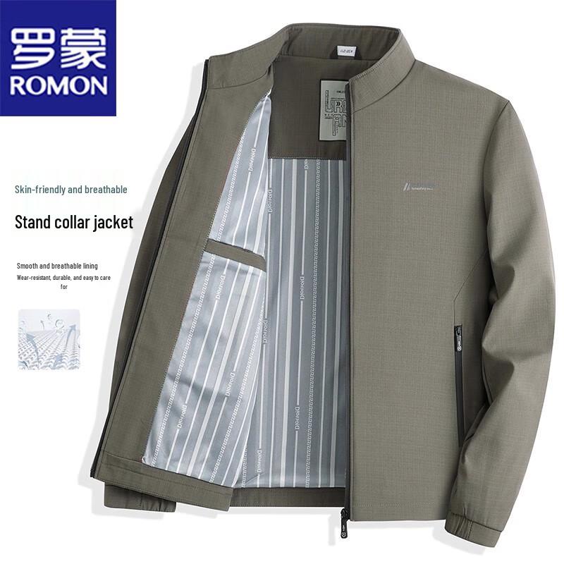 ROMON Men's Business Casual Stand-Up Collar Jacket
