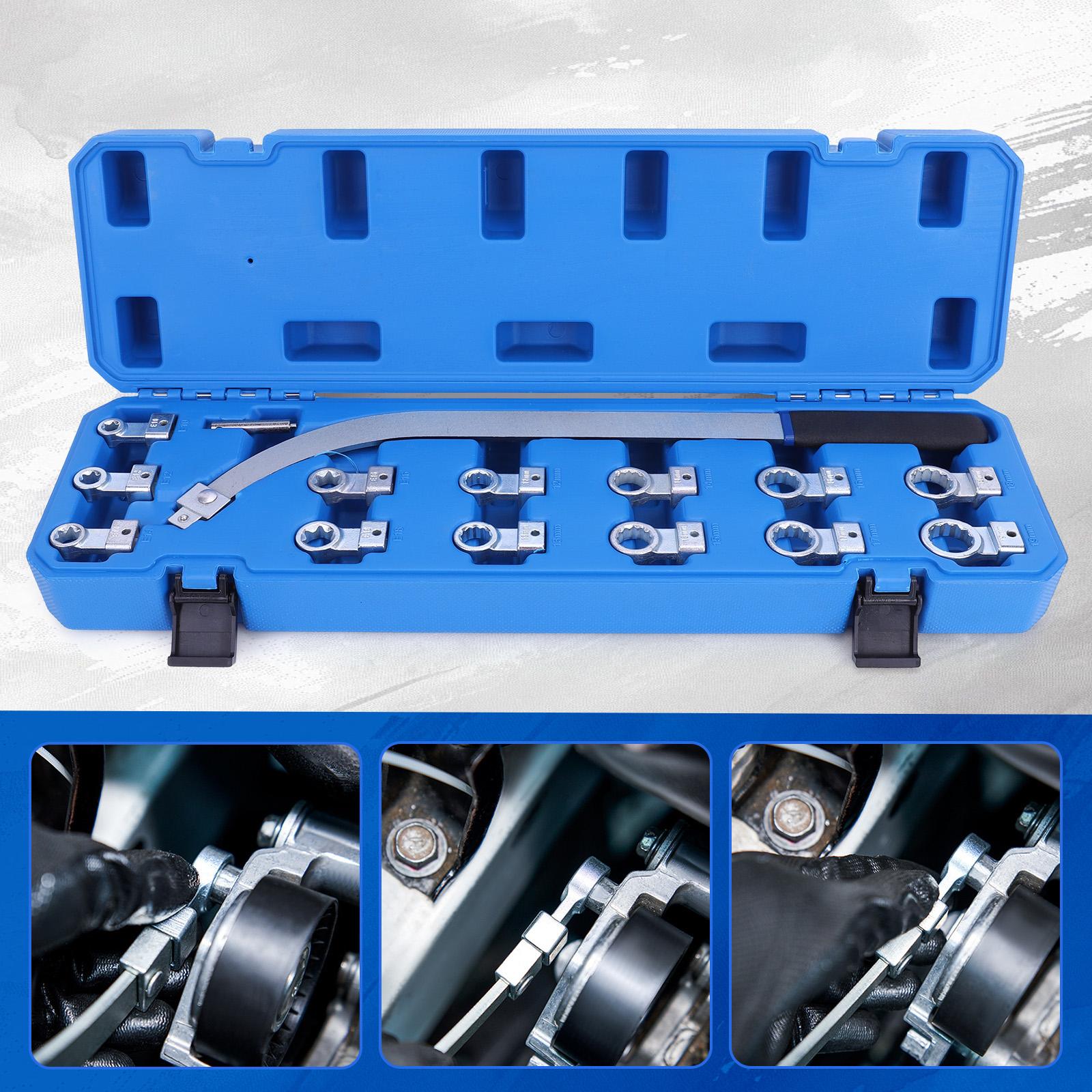 15PCS Serpentine Belt Tension Pulley Wrench Set Screw Removal Tool Belt Tension Tensioning Adjuster Lever Tool for Most Vehicles United States