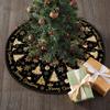 Christmas Tree Skirt Bowknot Lace-up Printing Clear Pattern Picnic Party Tree Cover Camping Party Table Decoration