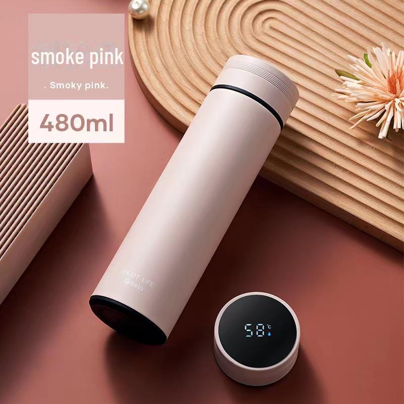 Korean Style 316 Stainless Steel Thermos with Smart Temperature Display – Unisex, Cute & Simple Design