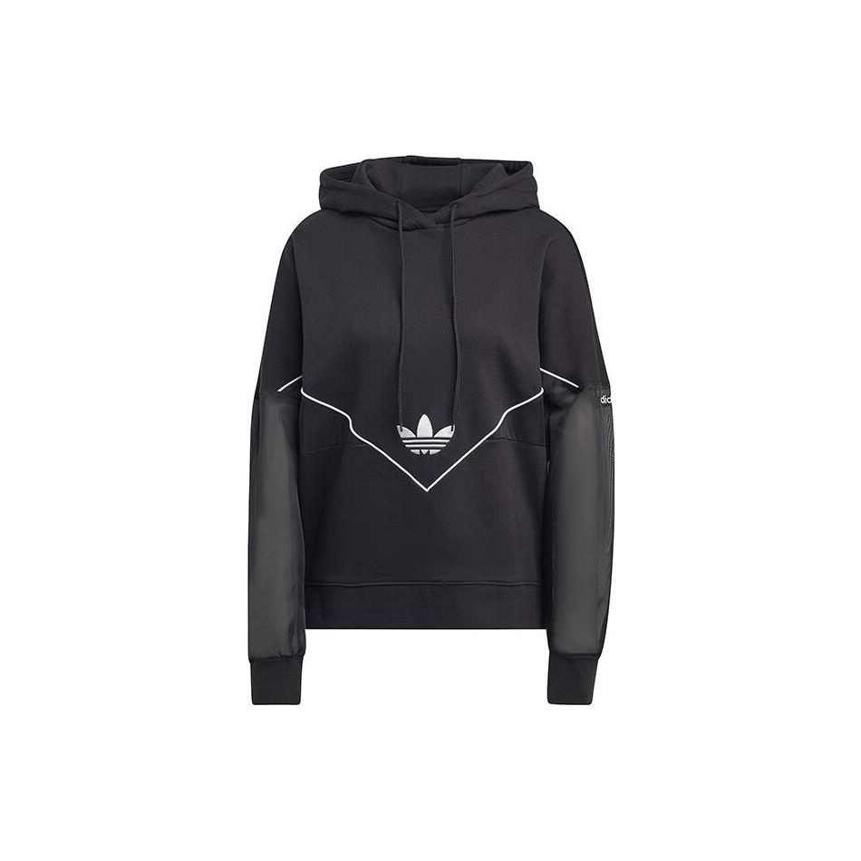 Adidas Originals Adicolor Classic Casual Hooded Long Sleeve Top Women Core Black IC5380 S