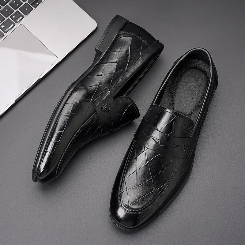 Fashion 2025 New Autumn Casual Loafers for Men Genuine Leather Business Dress Shoes Male Fashion Casual Black Designer Shoes Man