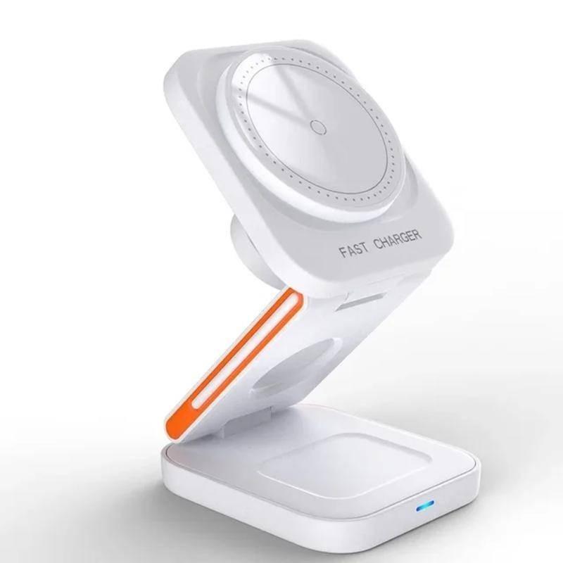 30W 3 in 1 Fast Magnetic Wireless Charger Stand Portable Multi-function Charging Bracket Foldable Charging Station