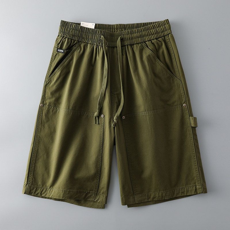 Khaki Japanese Style Simple Export Export Parka Shorts Army Green 4XL