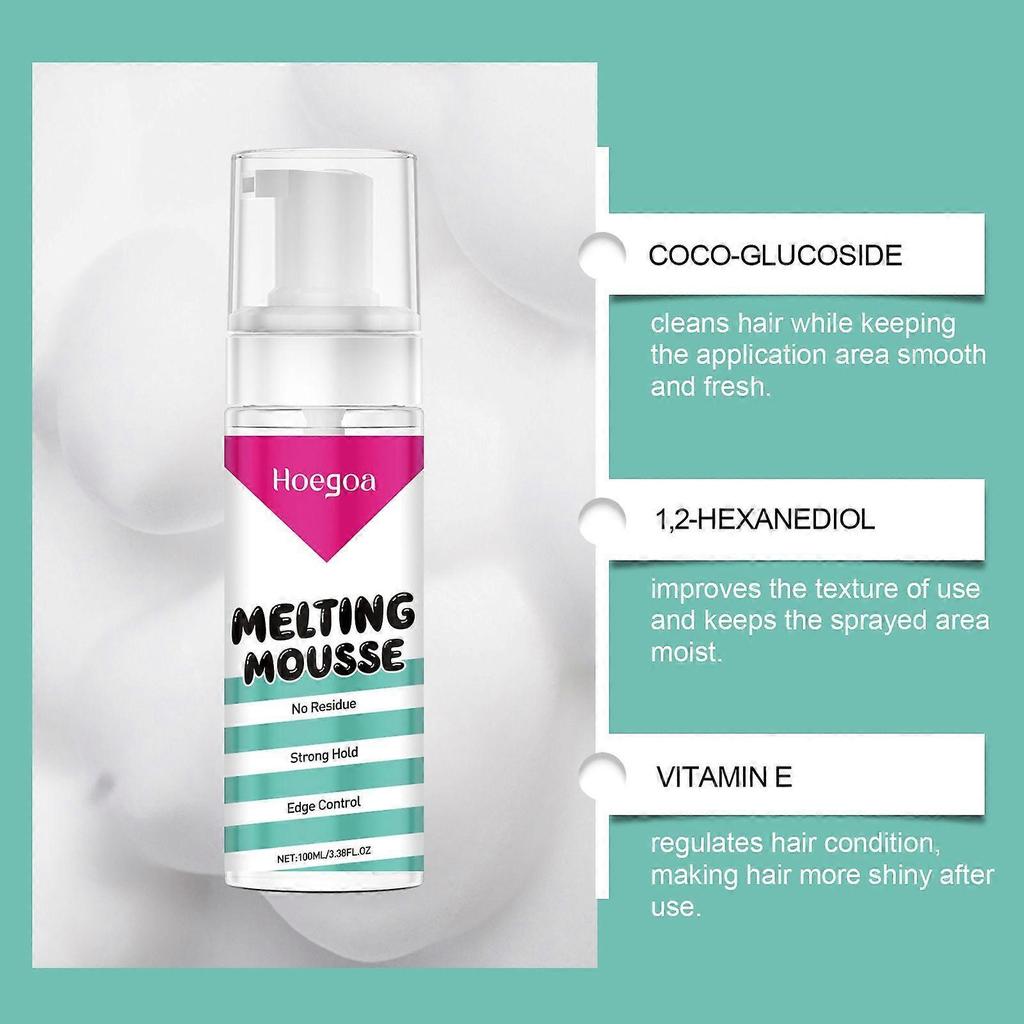 Lace Melting Mousse 100ml, Strong Hold, No Residue, Edge Control, Long Lasting Formula, Protecting Your Edges, Multi-use Mousse Hair Foam