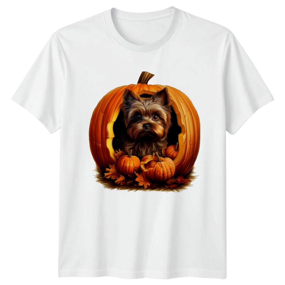 Yorkie In Halloween Pumpkin TShirt Yorkshire Terrier Dog Halloween Gift S