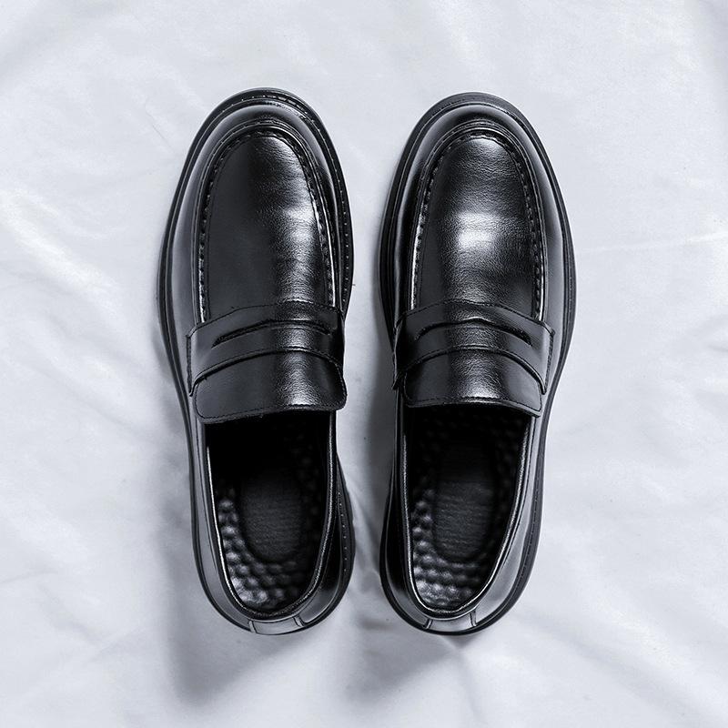 

Черные кожаные туфли мужские британские деловые повседневные туфли на одной педали для жениха свадебные туфли 2025 прямые продажи 3197-R 38 чёрный