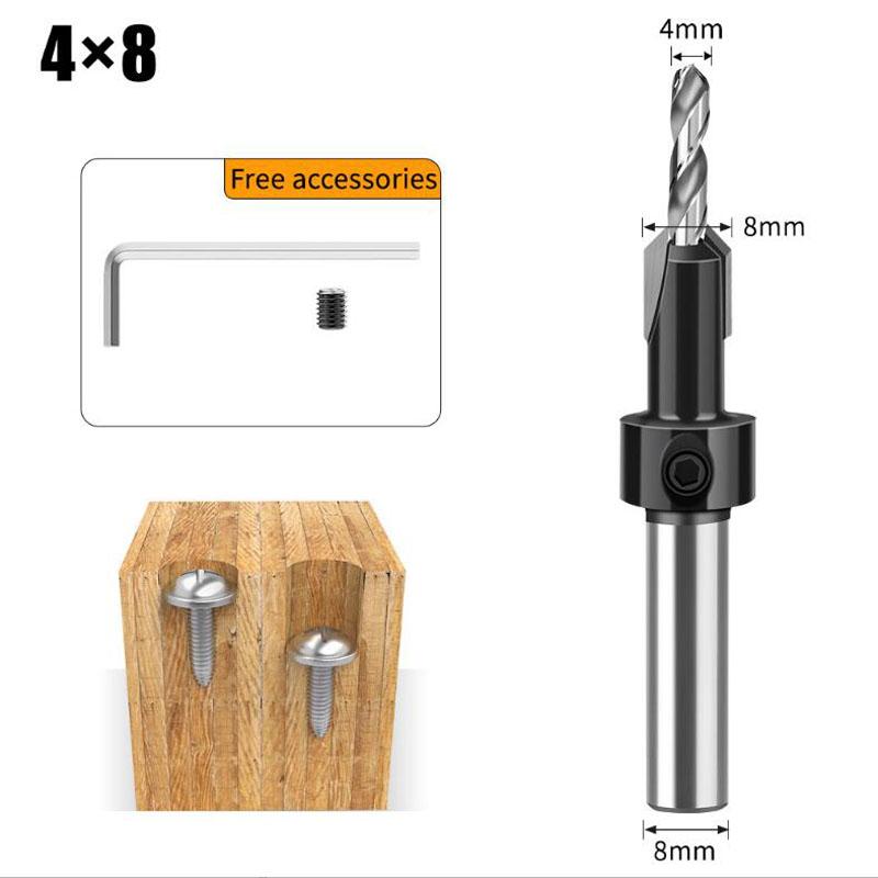 

Деревообрабатывающее сверло-зенковка, фреза для отверстий в сплаве, сверло для крепления шурупов по дереву, деревообрабатывающие инструменты, хвостовик 8 мм 10 мм NO5 чёрный