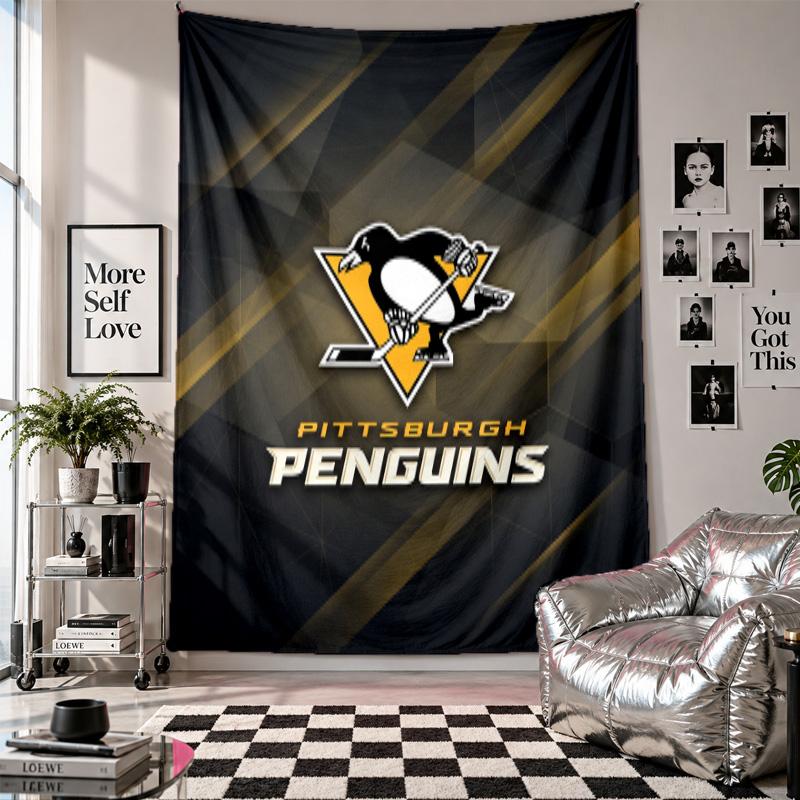 Pittsburgh Penguins Wall Tapestry Home Decor Wall Hanging Cloth for Bedroom Living Room Background